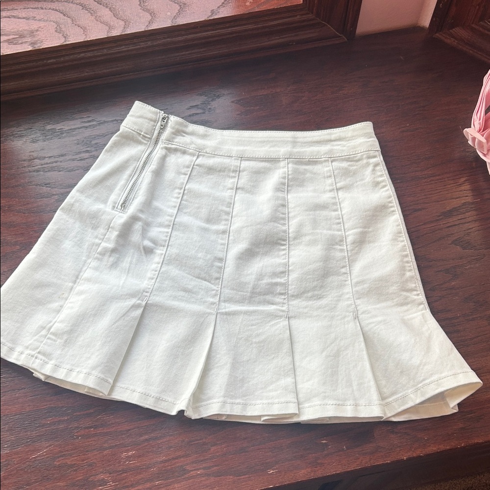 White Denim Skirt